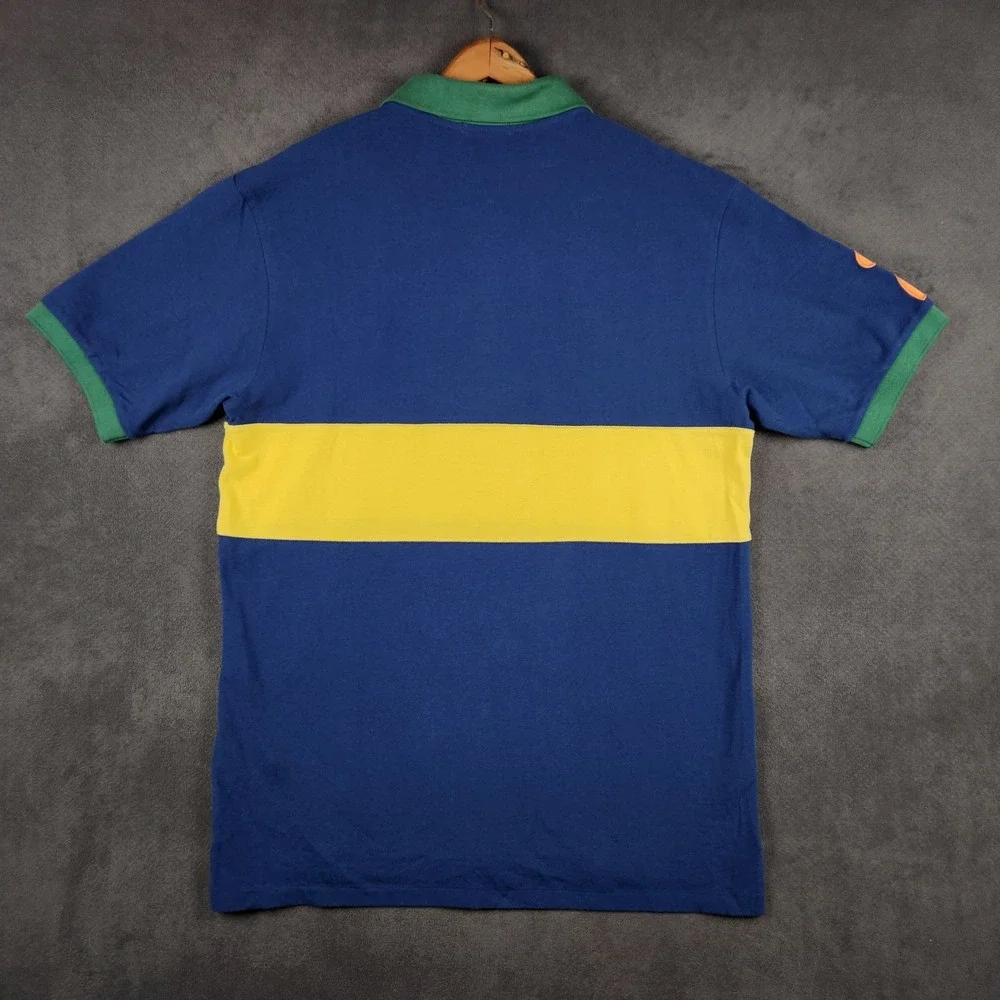 Polo Ralph Lauren Polo Shirt Mens Large Tall Blue Yellow Colorblock‎ Big Pony